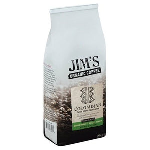 Jims Organic Coffee Coffee Whole Bean Medium Roast Colombian Santa Marta Montesierra 6/12 OZ [UNFI #212373] [ebt]