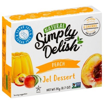 Simply Delish Jel Dessert Peach 6/.7 OZ [UNFI #2030294] [ebt]