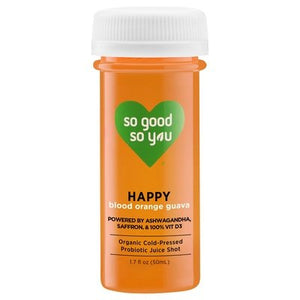 So Good So You Probiotic Juice Shot Organic Cold-Pressed Happy Blood Orange Guava 12/1.7 OZ [UNFI #2865954] [ebt]