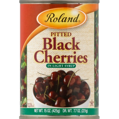 Roland Black Cherries Pitted In Light Syrup 12/15 oz [UNFI #2493914 ] [ebt]
