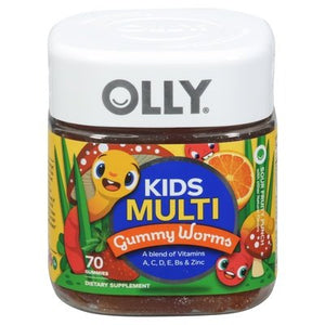 Olly Gummy Worms Multi Sour Fruity Punch Kids 3/70 CT [UNFI #2999928] T