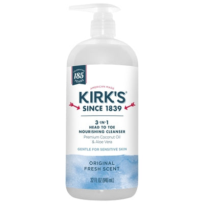 Kirks Cleanser Nourishing Original Fresh Scent Head To Toe 3-In-1 1/32 oz [UNFI-CARLISLE #2303584] T