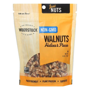 Woodstock Walnuts Halves & Pieces 8/6 oz [UNFI #1093186 ] [ebt]