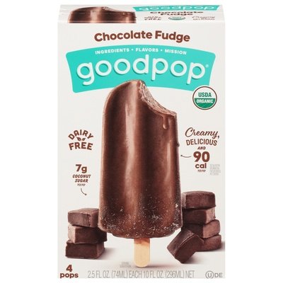 Goodpop Pops Chocolate Fudge 8/4/2.5 OZ [UNFI #2392330] [ebt]