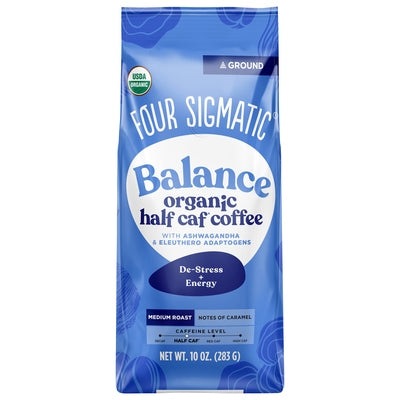 Four Sigmatic Coffee Organic Ground Medium Roast Half Caf Balance Og2 8/10 oz [UNFI #3120730 ] [ebt]