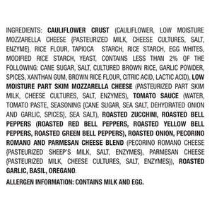 Miltons Pizza Cauliflower Crust Roasted Vegetable Thin & Crispy 8/11 OZ [UNFI #2857654] [ebt]