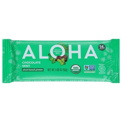 Aloha Protein Bar Organic Chocolate Mint 12/1.98 OZ [UNFI #2746618] [ebt]