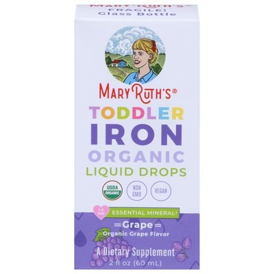 Mary Ruths Iron Organic Toddler Liquid Drops Grape 1/2 OZ [UNFI #2922805] T