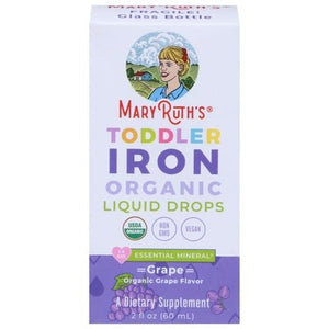 Mary Ruths Iron Organic Toddler Liquid Drops Grape 1/2 OZ [UNFI #2922805] T