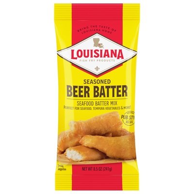 Louisiana Fish Fry Batter Mix Seafood Beer Batter Seasoned 12/8.5 OZ [UNFI #1235423] [ebt]