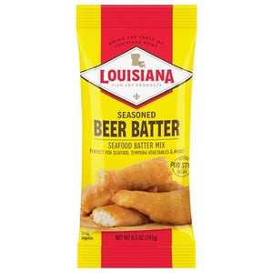 Louisiana Fish Fry Batter Mix Seafood Beer Batter Seasoned 12/8.5 OZ [UNFI #1235423] [ebt]