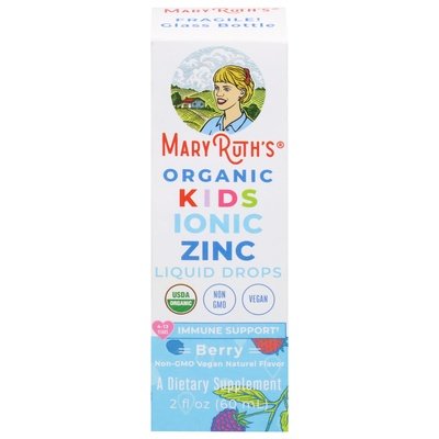 Mary Ruths Ionic Zinc Organic Kids Liquid Drops Berry 1/2 OZ [UNFI #2701795] T