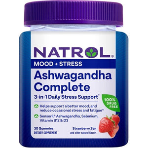 Natrol Ashwagandha Complete Mood + Stress Gummies Strawberry Zen 1/30 CT [UNFI-CARLISLE #3096765]