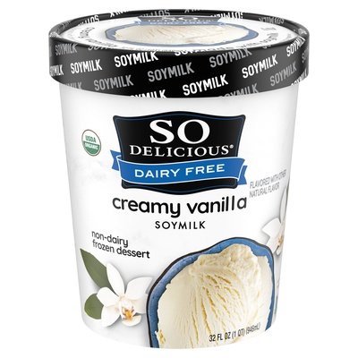 So Delicious Frozen Dessert Non-Dairy Creamy Vanilla Soymilk 6/32 OZ [UNFI #916213] [ebt]