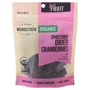 Woodstock Dried Cranberries Organic Sweetened 8/5.25 oz [UNFI #0948596 ] [ebt]