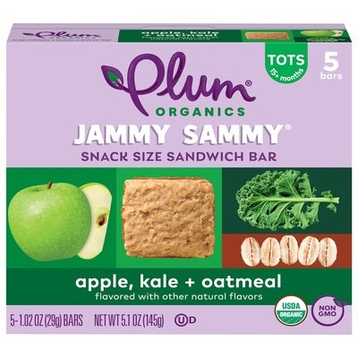 Plum Organics Jammy SammyÃƒÆ’Ã†â€™Ãƒâ€ Ã¢â‚¬â„¢ÃƒÆ’Ã‚Â¢ÃƒÂ¢Ã¢â‚¬Å¡Ã‚Â¬Ãƒâ€¦Ã‚Â¡ÃƒÆ’Ã†â€™ÃƒÂ¢Ã¢â€šÂ¬Ã…Â¡ÃƒÆ’Ã¢â‚¬Å¡Ãƒâ€šÃ‚Â® Apple Kale + Oatmeal 5-Count Box/1.02Oz Bars 6/1.02 OZ [UNFI #2966943] [ebt]