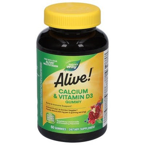Natures Way Calcium + Vitamin D3 100 Mg Gummies Raspberry-Lemonade & Strawberry Flavored 1/60 CT [UNFI #1554815] T