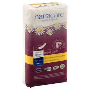 Natracare Pads Maxi Night Time 1/10 CT [UNFI #916064] T