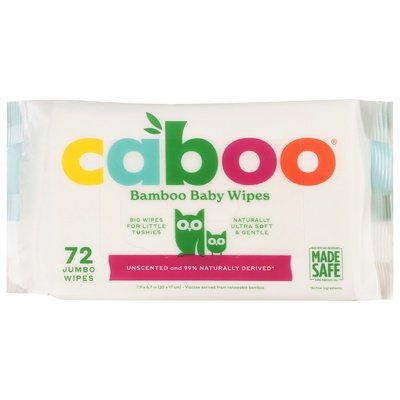 Caboo Bamboo Baby Wipes Jumbo Unscented 12CT [UNFI #2822153] T