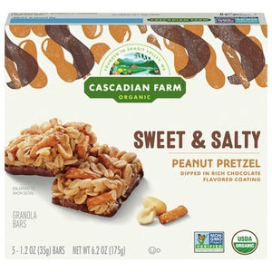 Cascadian Farm Granola Bars Peanut Pretzel Sweet & Salty 12/6.2 OZ [UNFI #466722] [ebt]