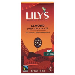 Lilys Dark Chocolate Almond 55% Cocoa 12/3 OZ [UNFI #1101187] [ebt] T