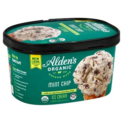 Aldens Organic Ice Cream Mint Chip 3/48 OZ [UNFI #892372] [ebt]