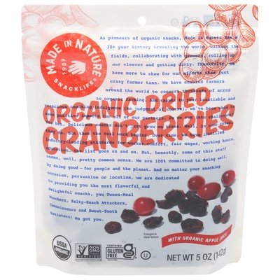 Made In Nature Cranberries Organic Dried 6/5 OZ [UNFI #2207298] [ebt]