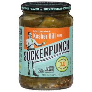 Suckerpunch Pickles Kosher Dill Chips Bold Burger 6/24 OZ [UNFI #2842474] [ebt]