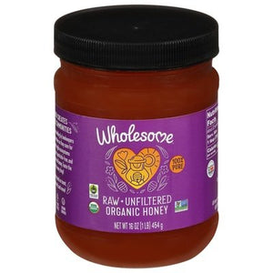 Wholesome Honey Organic Raw + Unfiltered 6/16 OZ [UNFI #519108] [ebt] T