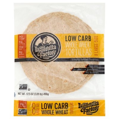 La Tortilla Factory Tortillas Whole Wheat Low Carb Large Size 10/17.5 OZ [UNFI #2392785] [ebt]
