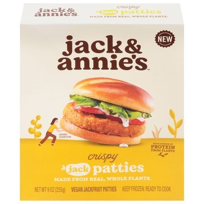 Jack & Annies Jackfruit Patties Vegan Crispy 8/9 OZ [UNFI #2850832] [ebt]