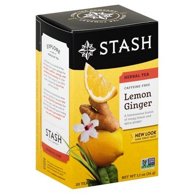 Stash Tea Herbal Tea Lemon Ginger Caffeine Free Bags 6/20 BAG [UNFI #504993] [ebt]