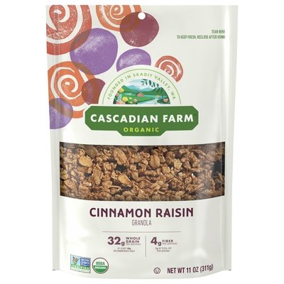 Cascadian Farm Granola Cinnamon Raisin 4/11 OZ [UNFI #2941961] [ebt]