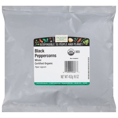 Frontier Nat Prod Co-Op Black Peppercorns Whole 1LB [UNFI #735787] [ebt]