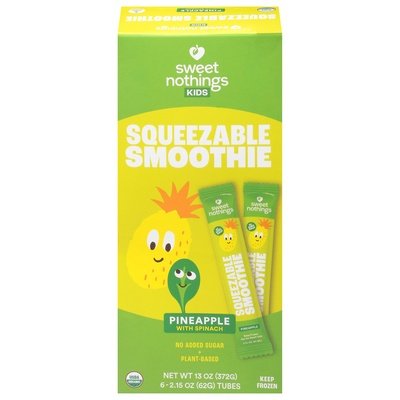 Sweet Nothings Smoothie Squeezable Pineapple With Spinach Kids 4/6/2 OZ [UNFI #2823276] [ebt]