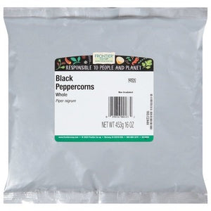 Frontier Nat Prod Co-Op Black Peppercorns Whole Piper Nigrum 1LB [UNFI #311340] [ebt]