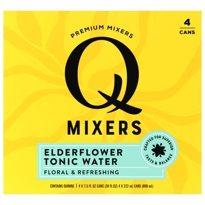 Q Drinks Tonic Water Elderflower Floral & Refreshing 6/4/7.5 OZ [UNFI #2525152] [ebt] T