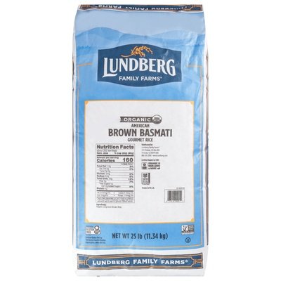 Lundberg Family Farms Gourmet Rice Organic Brown Basmati American 25LB [UNFI #191924] [ebt]