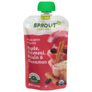 Sprout Baby Food Apple Oatmeal Raisin & Cinnamon 12/3.5 OZ [UNFI #2366920] [ebt]