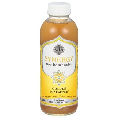 Gts Raw Kombucha Golden Pineapple 12/16 OZ [UNFI #2441392] [ebt]