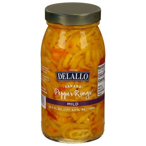 Delallo Pepper Rings Banana Mild 6/25.5 oz [UNFI #0538397 ] [ebt]