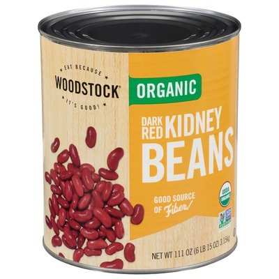 Woodstock Kidney Beans Organic Dark Red 6/111 OZ [UNFI #2138998] [ebt]