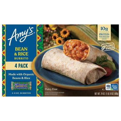 Amys Burrito Bean & Rice 4 Pack 6/24 OZ [UNFI #2984524] [ebt]