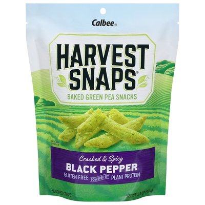 Harvest Snaps Green Pea Snacks Baked Black Pepper 12/3.3 OZ [UNFI #1243930] [ebt]