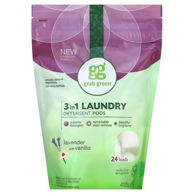 Grab Green Laundry Detergent Pods 3In1 Lavender With Vanilla 6/24 CT [UNFI #1021955] T