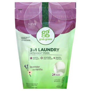 Grab Green Laundry Detergent Pods 3In1 Lavender With Vanilla 6/24 CT [UNFI #1021955] T