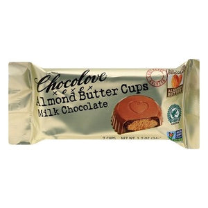 Chocolove Milk Chocolate Almond Butter Cups 33% Cocoa 10/1.2 OZ [UNFI #2950269] [ebt] T