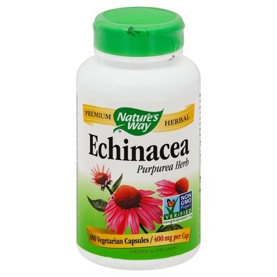 Natures Way Echinacea Purpurea Herb 400 Mg Vegetarian Capsules 1/180 CAP [UNFI #280701] [ebt]
