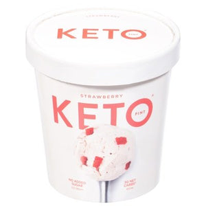 Keto Pint Ice Cream Strawberry 8/16 OZ [UNFI #2524932] [ebt]