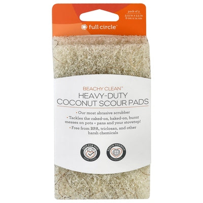 Full Circle Home Coconut Scour Pads Heavy-Duty 10CT [UNFI #3084217] T
